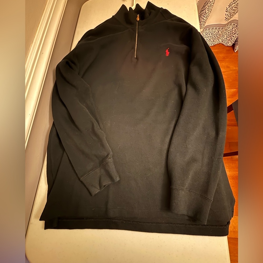 Polo Ralph Lauren big&tall men’s black cotton pullover size 2XLT.
